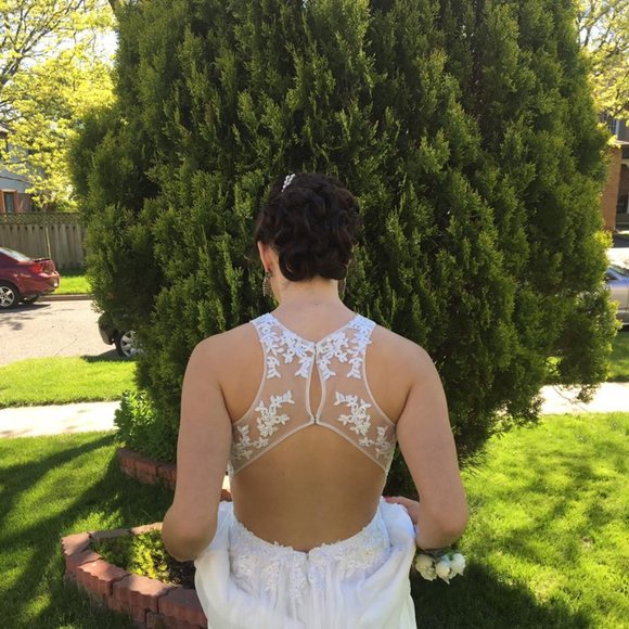 La Femme White Full Length Gown from Edith's Haute Couture - Picture 3 of 12